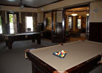 Billiards table in clubhouse